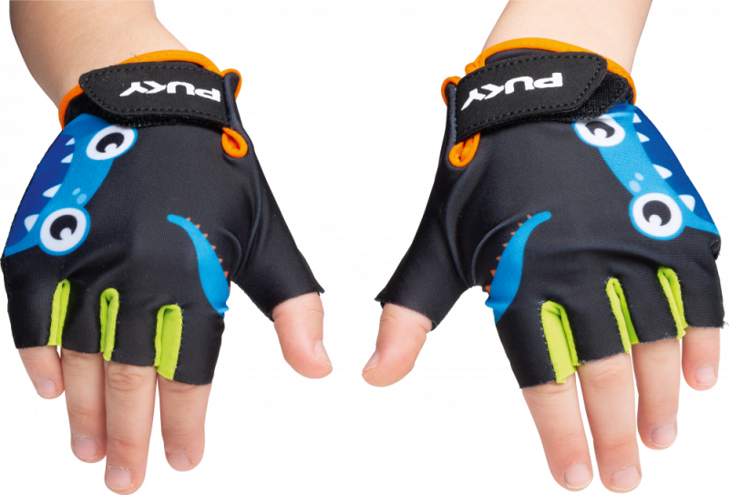 Glovy Monster Børne Cykelhandske   Sort fra Puky