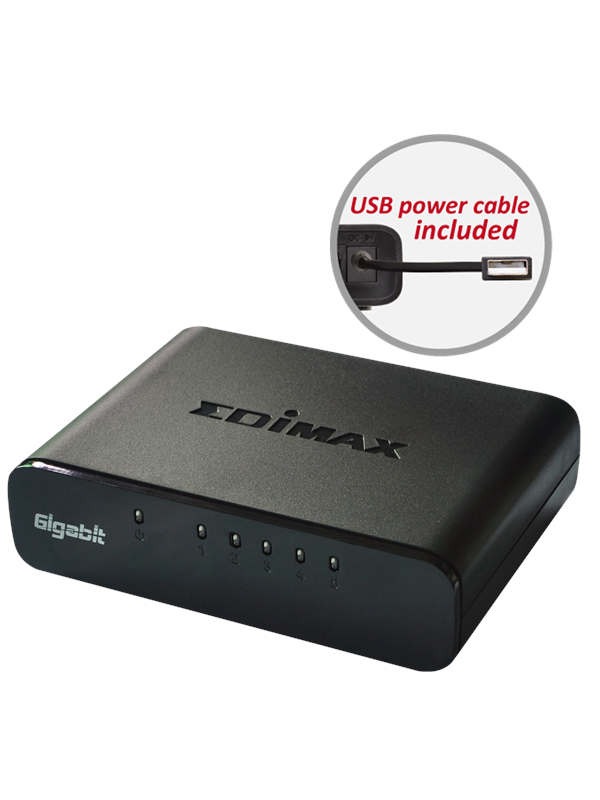 Es 5500g V3 5 Port Gigabit Desktop Switch fra Edimax