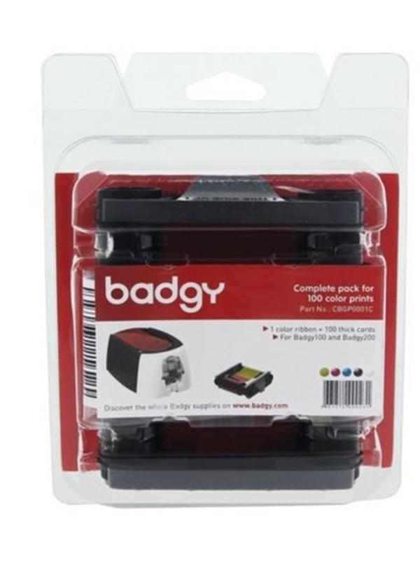 Badgy Full Kit   Cbgp0001c   Print Bånd Kassette   Pvc Kortsæt Cyan, Magenta, Gul, Sort, Transparent fra Evolis