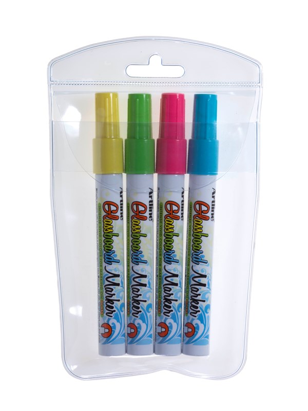 Epg 4 4w2 Glassboard Marker Set Green Pink Yello fra Artline
