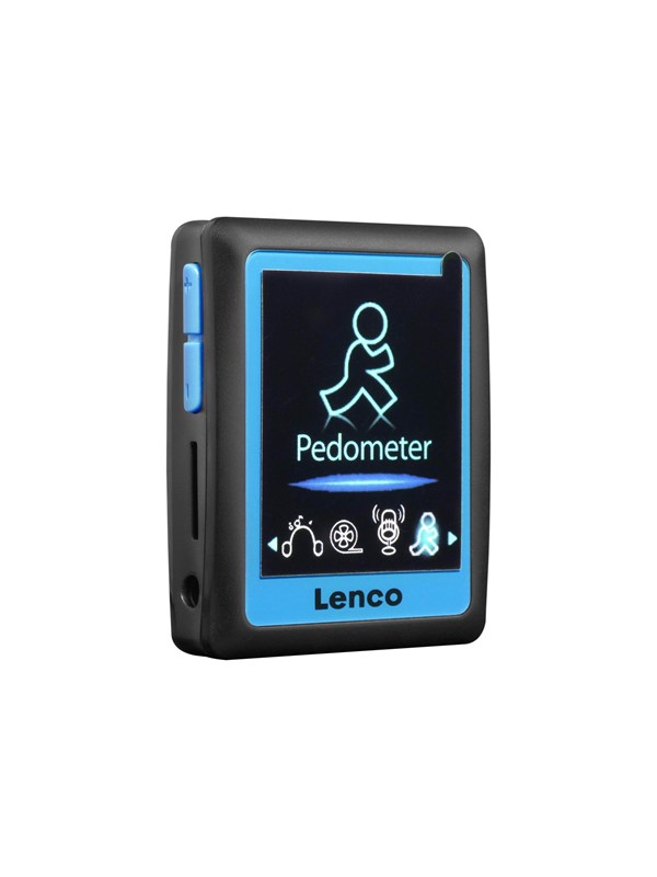 Podo 152   Mp3 4 Player With Pedometer En 4gb   Blue   Mp3 Afspiller 4 Gb fra Lenco