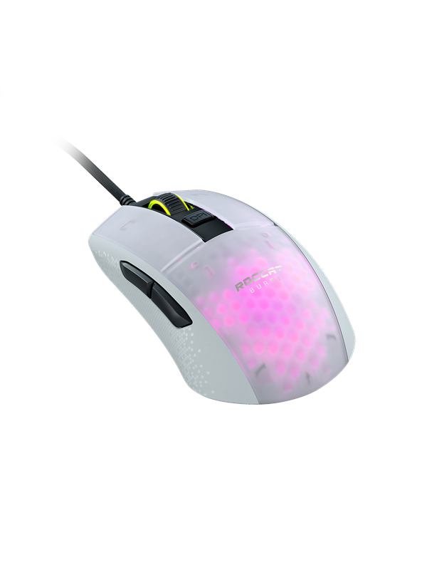 Burst Pro   Gaming Mus   Optisk   6 Knapper   Hvid Med Rgb Led Lys fra Roccat