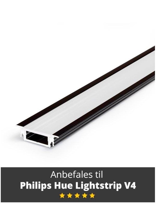 Aluminiumsprofil G til Philips Hue & Lifx - Sort tilbud!