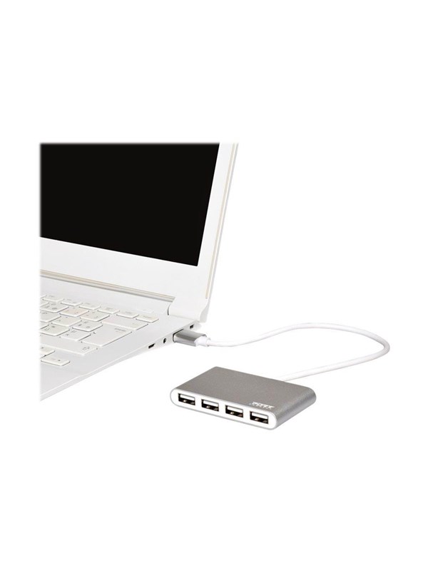 Port Connect USB Hub med 4 porte - Grå