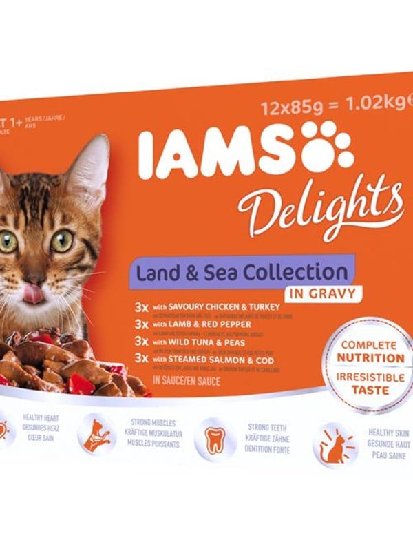 Cat Adult Land & Sea Collection In Gravy  12x85g fra Iams