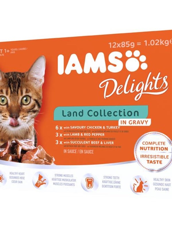 Cat Adult Land Collection In Gravy  12x85g fra Iams