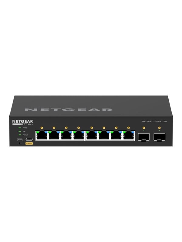 Av Line M4250 8g2xf Poe+ (gsm4210px) 8x1g Poe+ 220w And 2xsfp+ Managed Switch fra Netgear