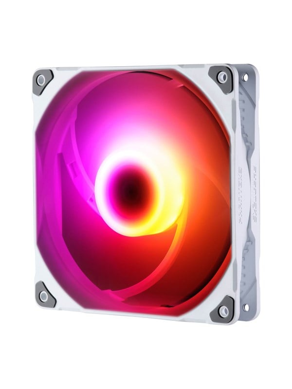 M25 140mm Pwm Fan Drgb   Kabinet Køler   140mm   Hvid Med Rgb   37 Dba fra Phanteks