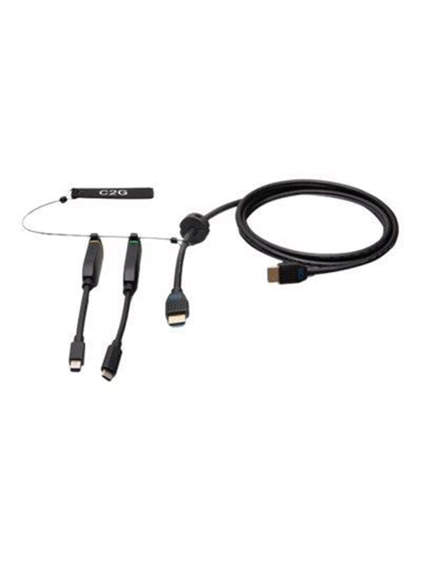 10ft (3m) 4k Hdmi Premium Cable And Dongle Adapter Ring With Color Coded Mini Displayport And Usb C   Video Adapter Kit   Mini Displayport   Hdmi   Usb C fra C2g