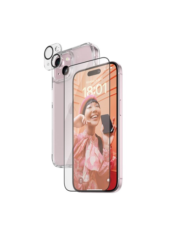3 In 1 Pack Iphone 15 fra Panzerglass