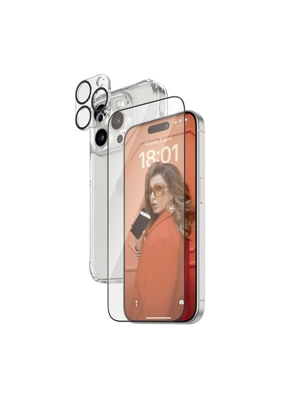 3 In 1 Pack Iphone 15 Pro fra Panzerglass