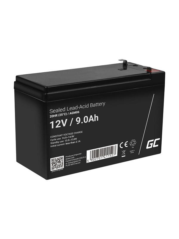 Agm06 Agm 12v 9ah Gel Deep Cycle fra Green Cell