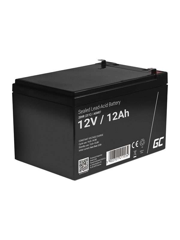 Agm07 Agm 12v 12ah Gel Deep Cycle fra Green Cell