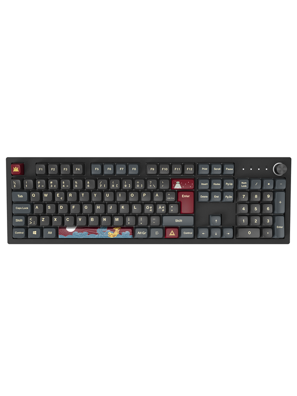 Mkey Fullsize Darkness   Gateron G Pro 2.0 Red   Gaming Tastatur   Nordisk   Sort fra Montech