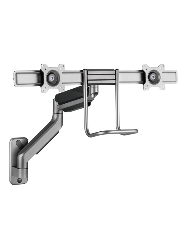Adjustable Wall 2 Display Mounting Arm fra Gembird
