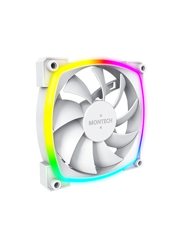 Ax120 Pwm Wh   Kabinet Køler   120mm   Hvid Med Rgb   27 Dba fra Montech