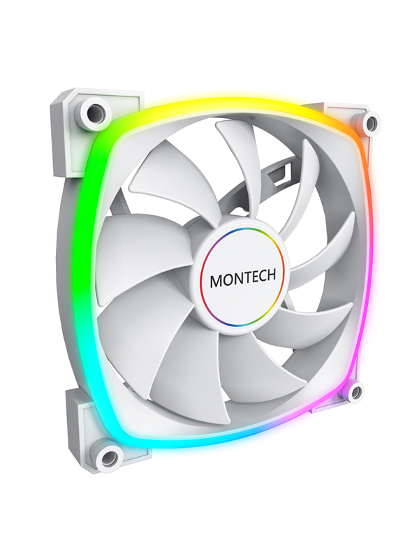 Ax140 Pwm Wh   Kabinet Køler   140mm   Hvid Med Rgb   28 Dba fra Montech