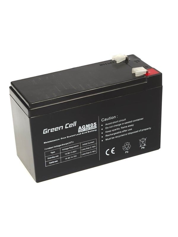 Agm05 Agm 12v 7.2ah Gel Deep Cycle fra Green Cell
