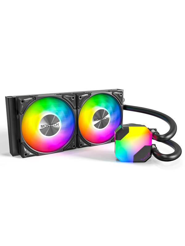 Hyper Flow Argb 240   Black   Cpu Vandkøling   Max 29 Dba fra Montech