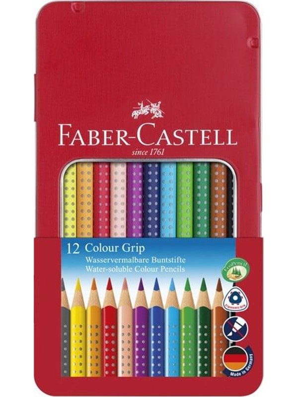 Color Grip Colored Pencil Tin Box With 12 Pcs fra Faber Castell