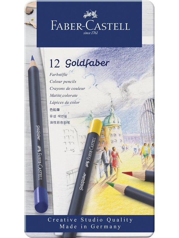 Colour Pencil Goldfaber Tin (12 Pcs) fra Faber Castell