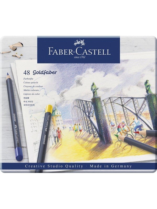 Goldfaber Colored Pencils Metal Box With 48 Pcs fra Faber Castell