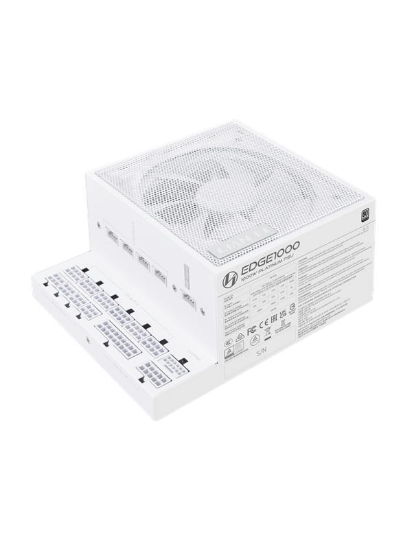 Edge 1000 White Strømforsyning   1000 Watt   120 Mm   Atx 3.1   80 Plus Platinum Certified fra Lian Li