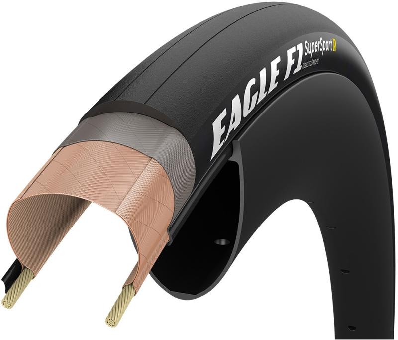 Eagle F1 Supersport R Tubeless Complete 700x25c 28c 30c   Sort fra Goodyear