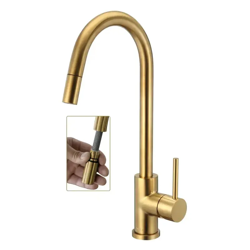 Imperia Flex U Kv. Armatur M Udtræk, Gold Brushed fra Adora