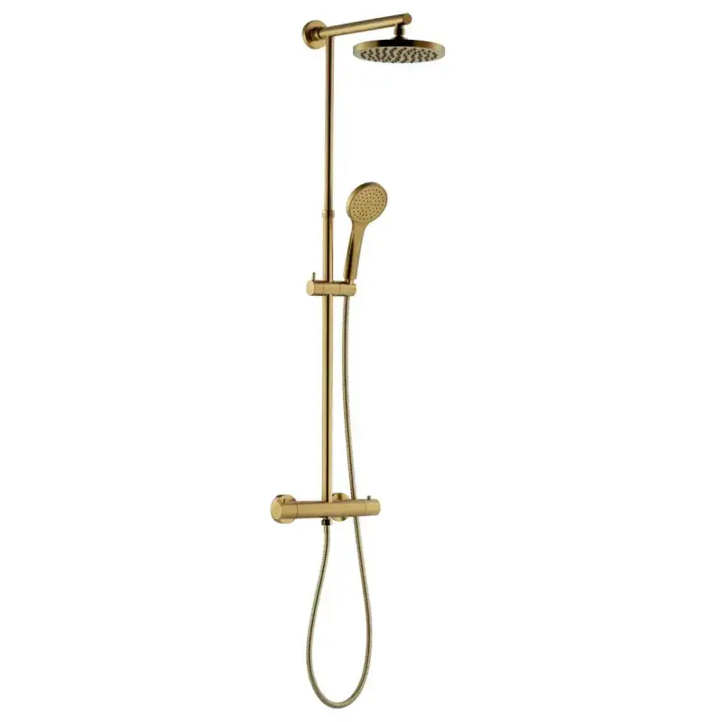 Infigo L Termostatbruse  Sæt, ø200 100mm Gold Brushed fra Adora