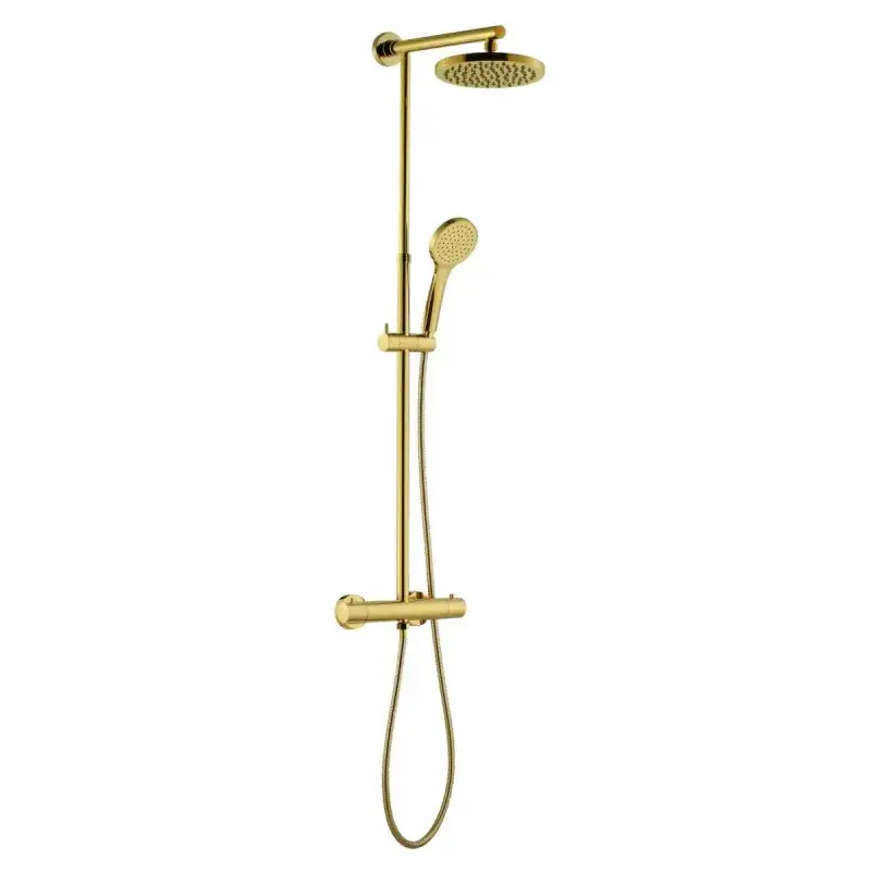 Infigo L Termostatbruse  Sæt, Brus ø200 100 Mm Gold fra Adora