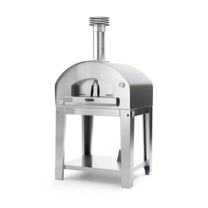 Mangiafuoco Inox Gas Pizzaovn Med Vogn fra Fontana Forni
