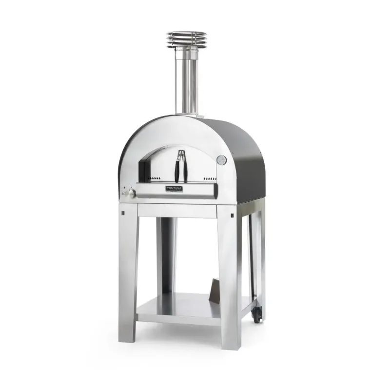 Margherita Antracite Gas Pizzaovn Med Vogn fra Fontana Forni