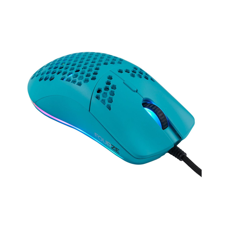 Fourze GM800 RGB Gaming Mus - Turquoise Specialtilbud