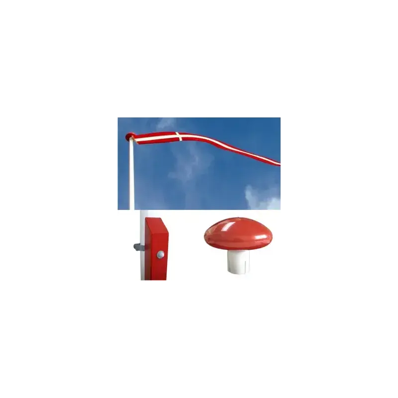 Glasfiberflagstang 12 Meter med Rødmalet Egestøtte