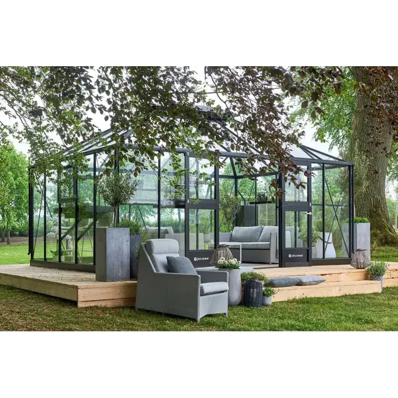 Grand Oase 18,8 Mâ² Antracit M 3 Mm Hærdet Glas   F09850 fra Juliana