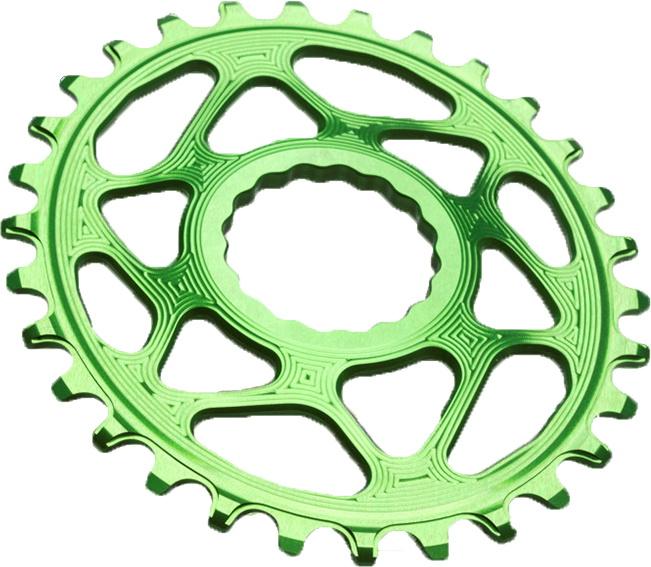 Chainring Direct Mount Singlespeed 28t   (1x10 11 12)  Oval (raceface)   Grøn fra Absoluteblack