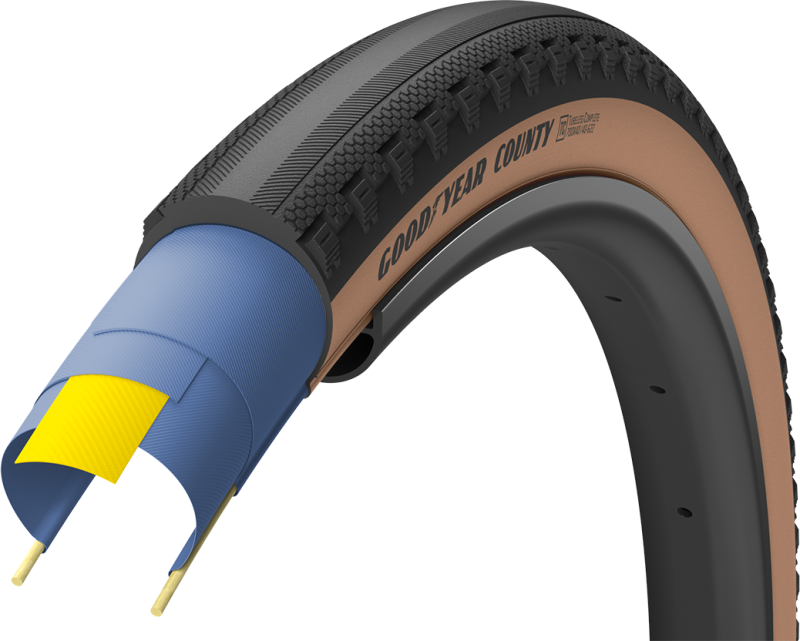 County Tubeless Complete 700x35c 50c   Brun fra Goodyear