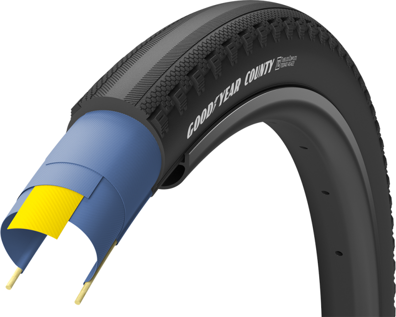 County Tubeless Complete 700x35c 50c   Sort fra Goodyear