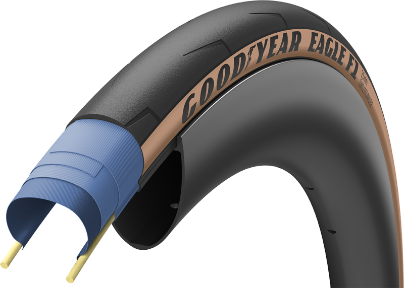 Eagle F1 Tubeless Complete 700x25c 32c   Brun fra Goodyear