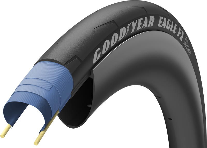 Eagle F1 Tubeless Complete 700x25c 32c   Sort fra Goodyear