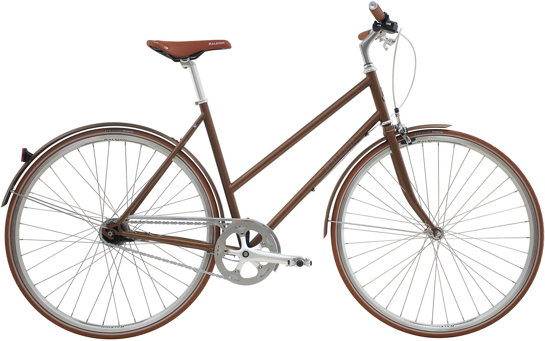 Raleigh Kent Damecykel 7g 2023 - Gul Brun, Stilfuld Hverdagscykel