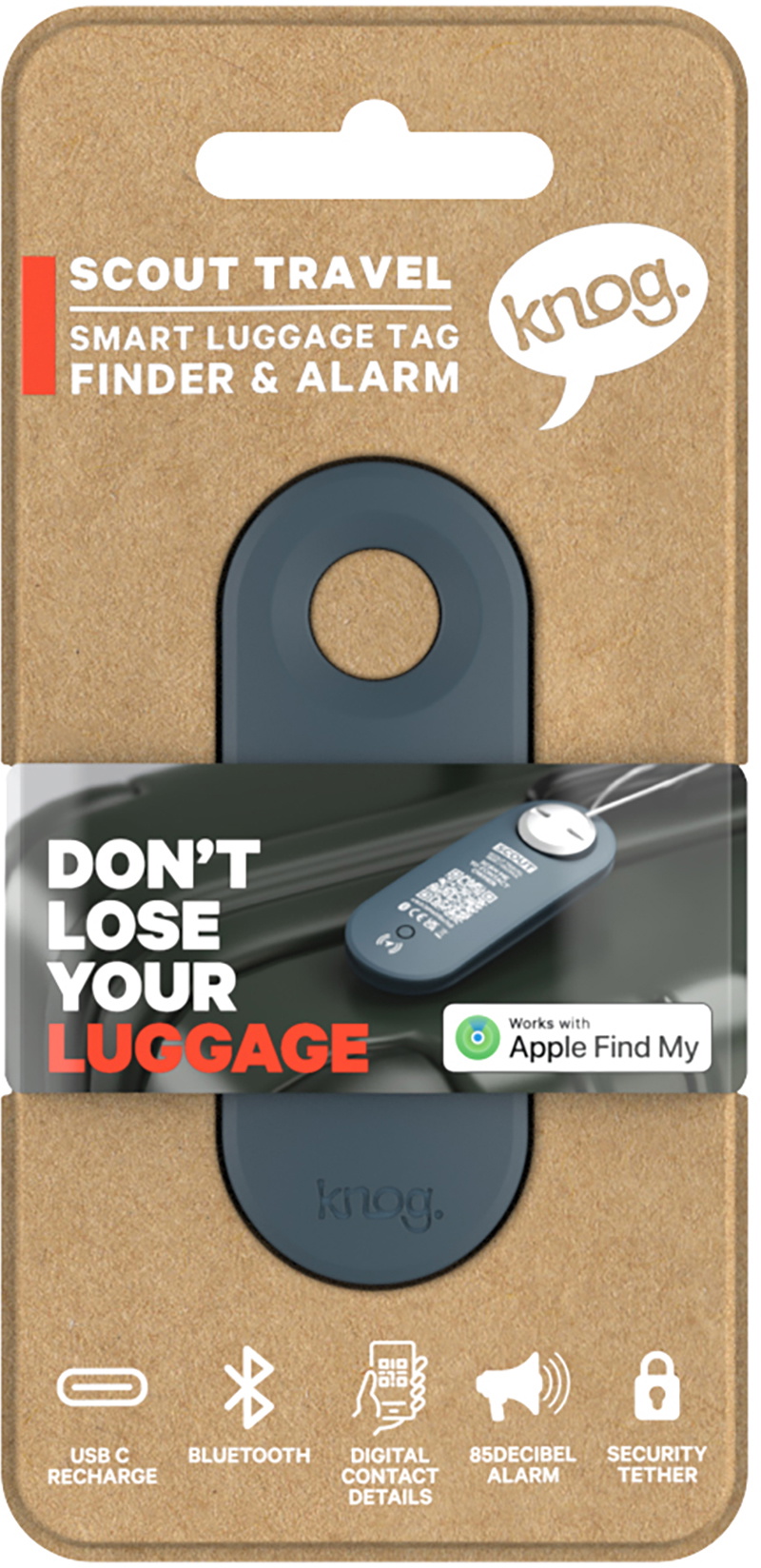 Scout Travel Alarm & Gps Locator   Blå (apple Find My) fra Knog