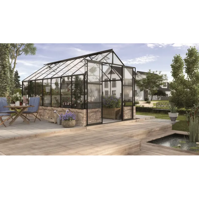 Cassandra 11500 Sort Drivhus 3mm Hærdet Glas fra Vitavia