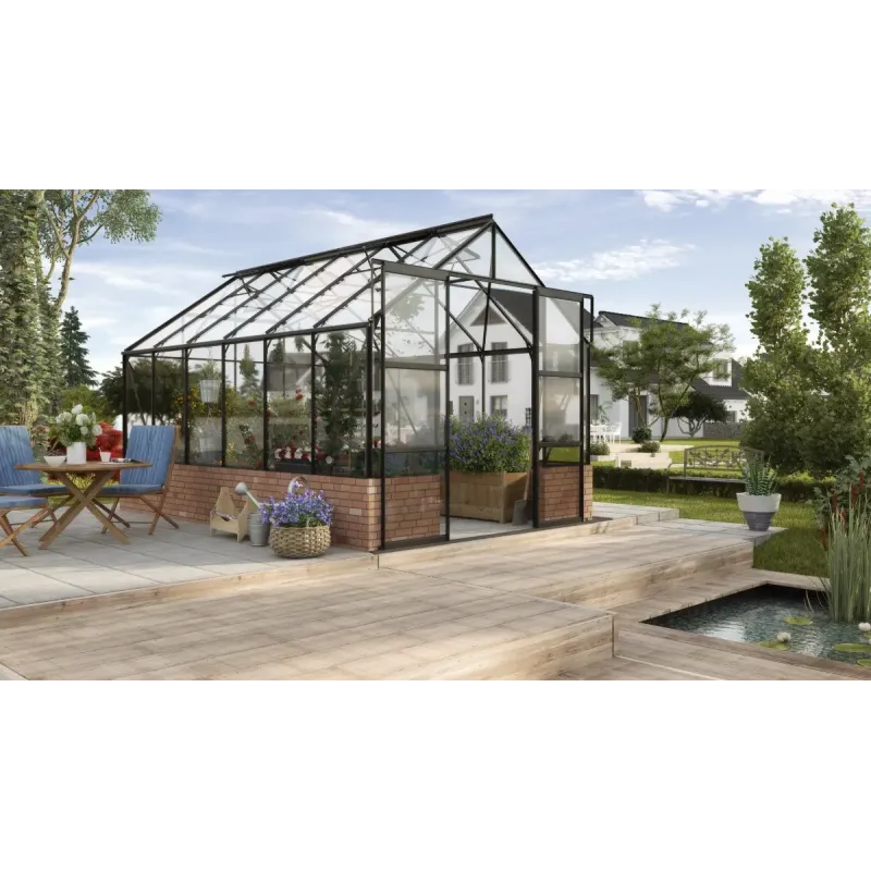 Cassandra 9900 Sort Drivhus 3mm Hærd. Glas M Cresting fra Vitavia