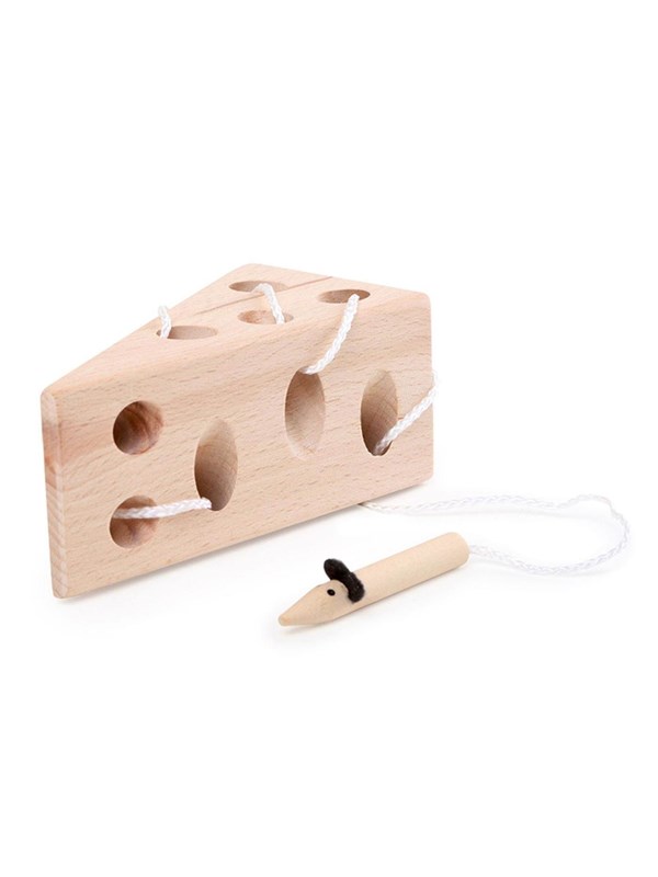 Cheese And Mouse Wooden Threading Gam fra Small Foot