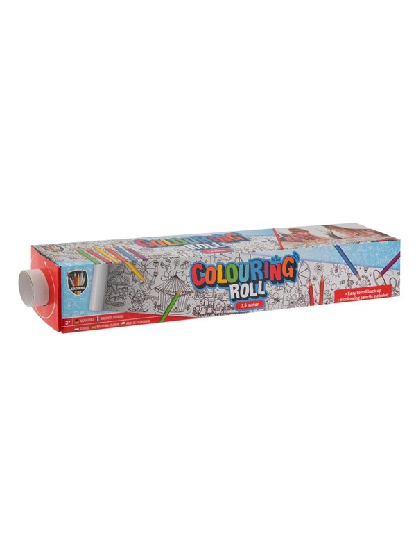 Color Roll With Print And 6 Colored Pencils 250x42cm fra Grafix