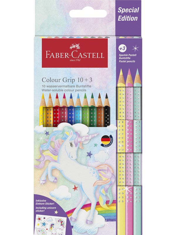 Colour Grip Colour Pencil Unicorn (13 Pcs) fra Faber Castell