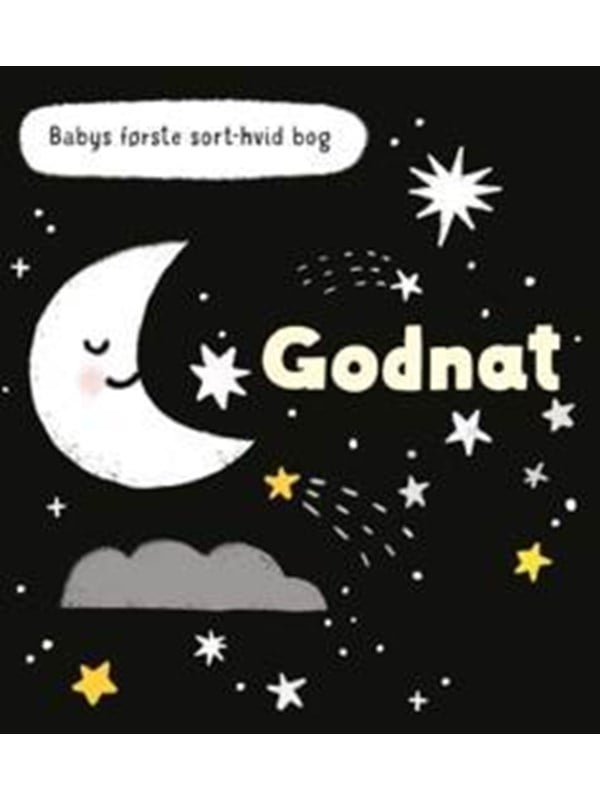 Babys Første Sort Hvid Bog Godnat   Børnebog   Board Books fra Forlaget Globe