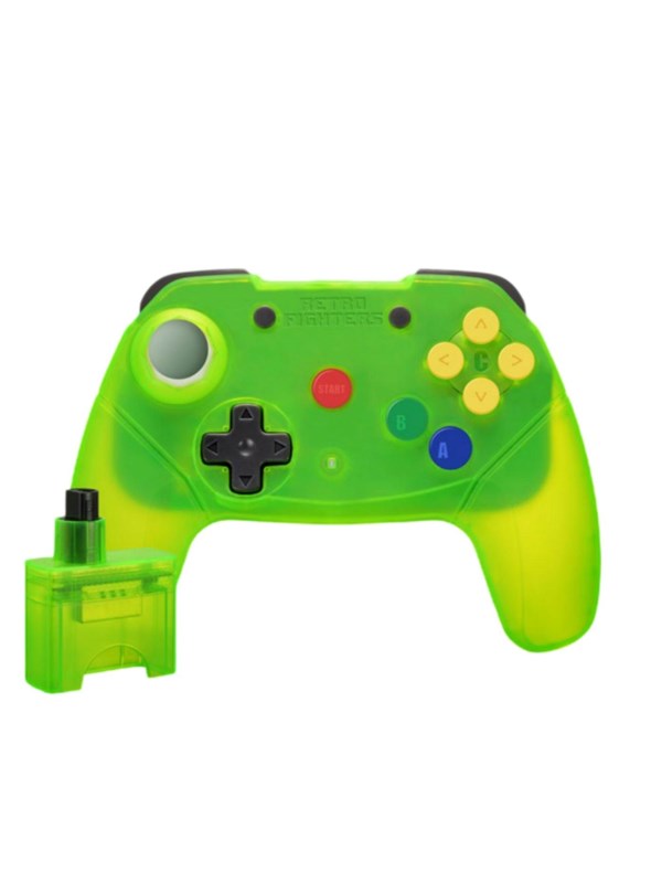 Brawler64 2.4g   Extreme Green   Controller   Nintendo 64 fra Retro Fighters